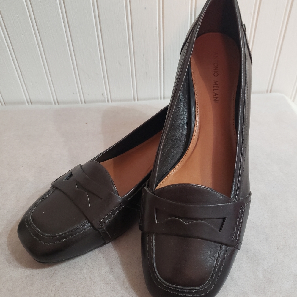 10M Antonio Melani Womens Leather Loafers